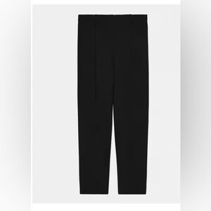 Theory Slim Cropped Pants in Stretch Wool. Black. Tagged Size 10 altered
